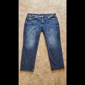 Women's Silver Jeans Plus Size 20 x 27 Boyfriend Dark EUC